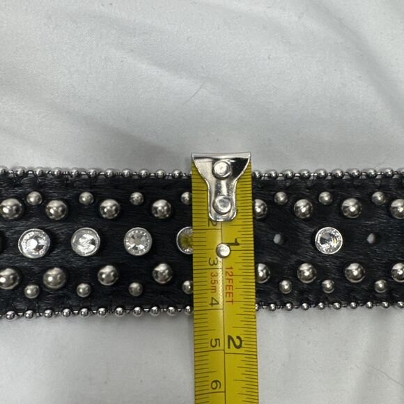 New Kuromi Belt Misanthrope Studios Black Rhinestone Studded Pony Hair Belt